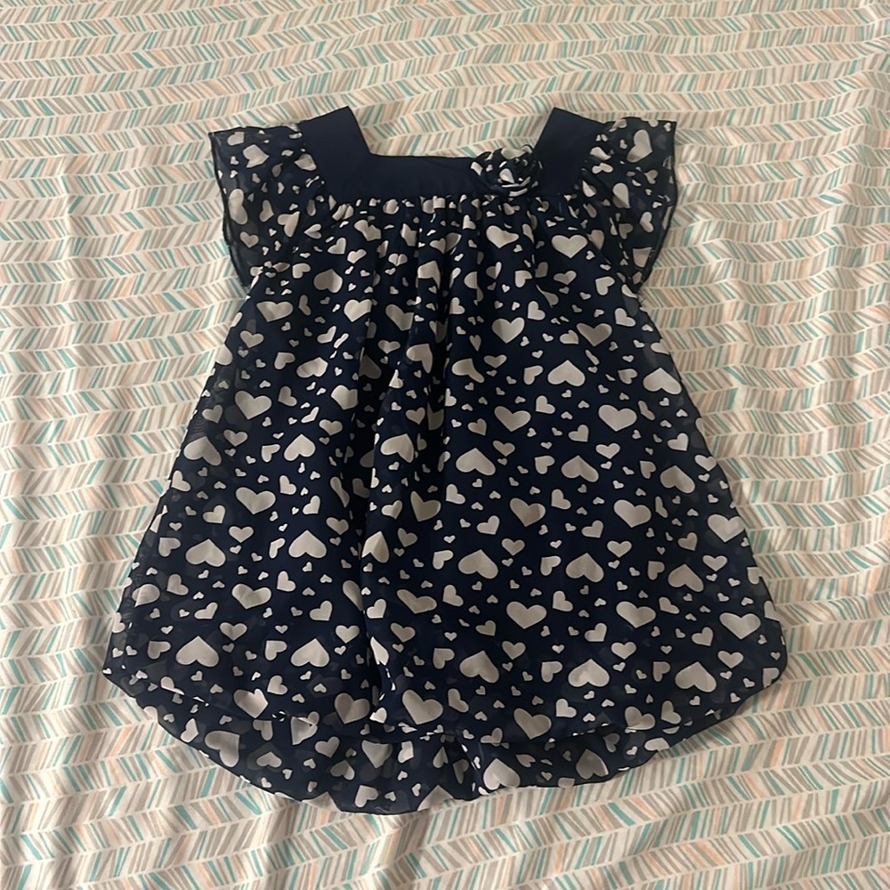 Blue Girls Shirt with Heart Design